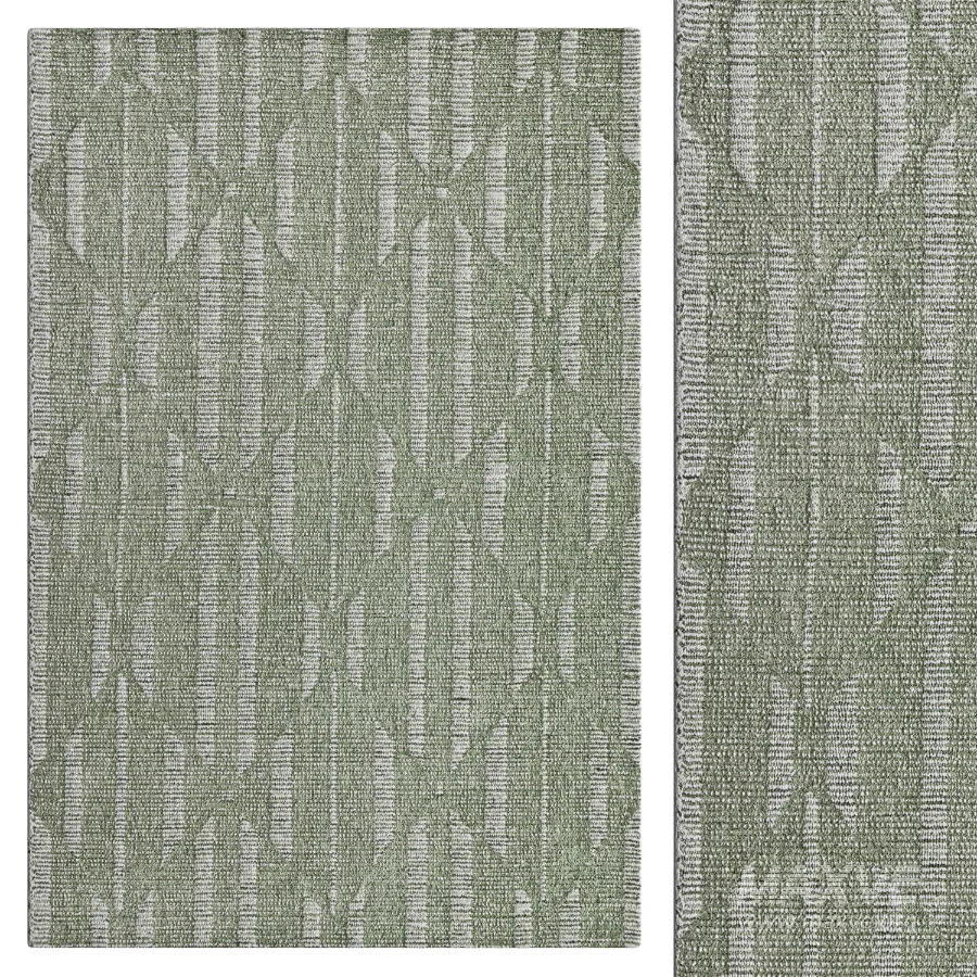 Hazen Hand Tufted Wool Geometric Area Rug in Green - Image 1