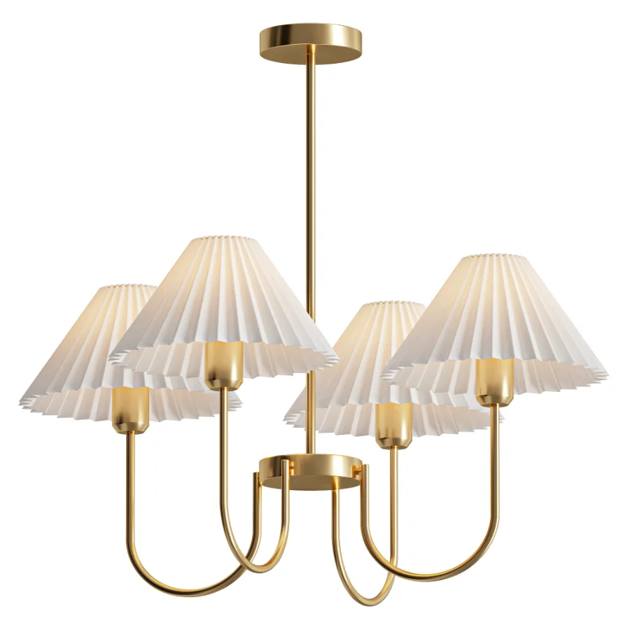 Lenore Pleated Chandelier 4 heads - Image 1