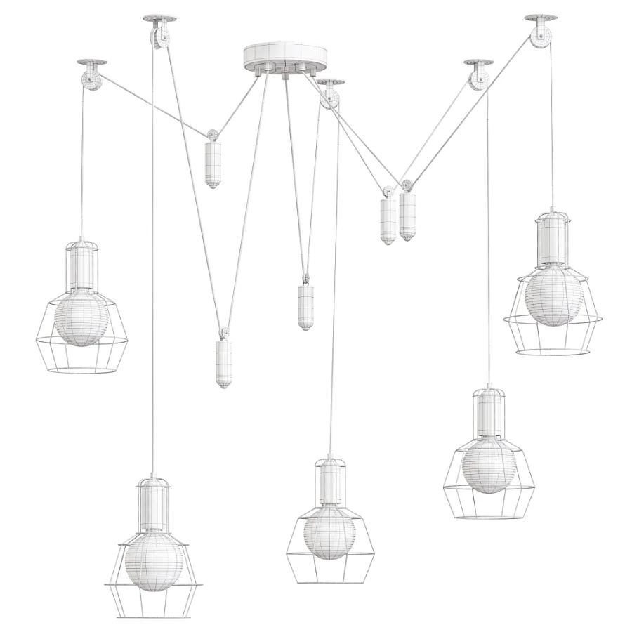 Bingham Caged Bulbs Industrial Pendant Light - Image 4