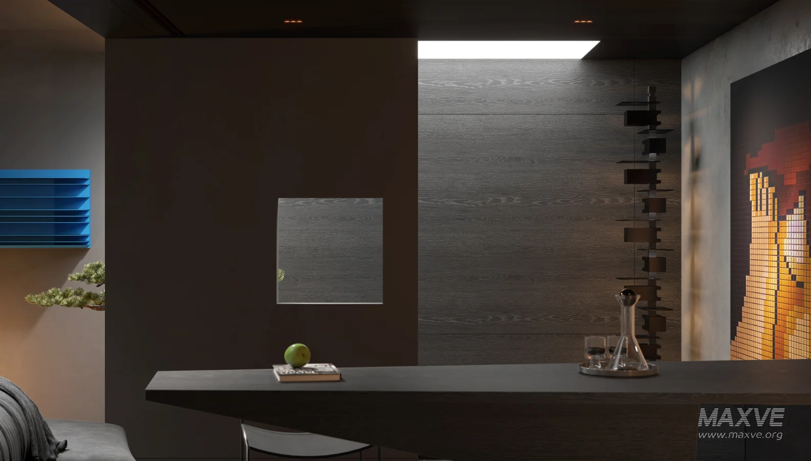 Modern Dark Villa Living Room - Image 4