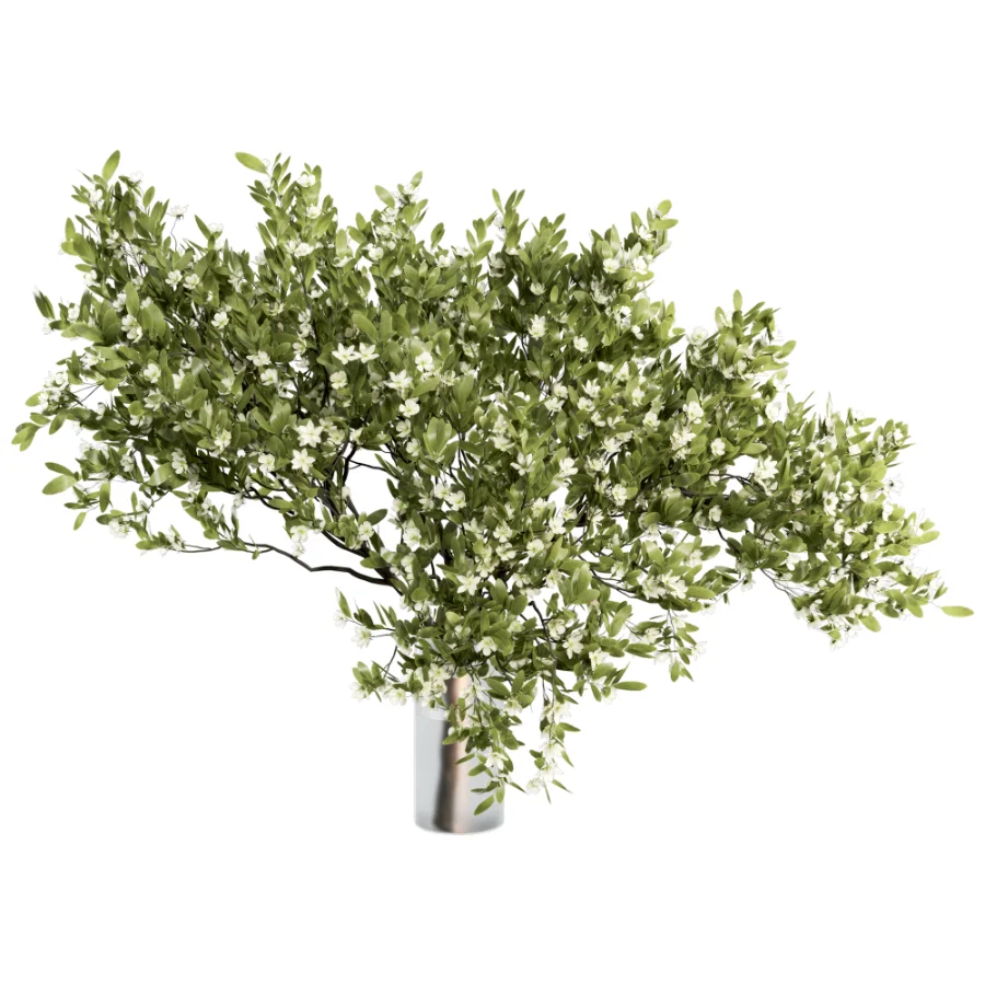 Bouquet Blooming Branch Spring Flowers in a Glass Vase - Image 1
