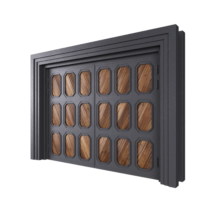 Iron gate with wooden details - Image 4