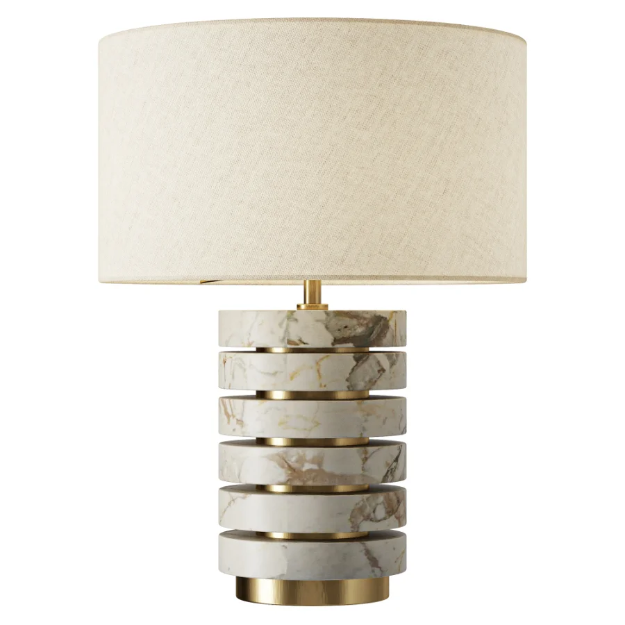 Visual Comfort Diski Alabaster Brass Table Lamp - Image 1