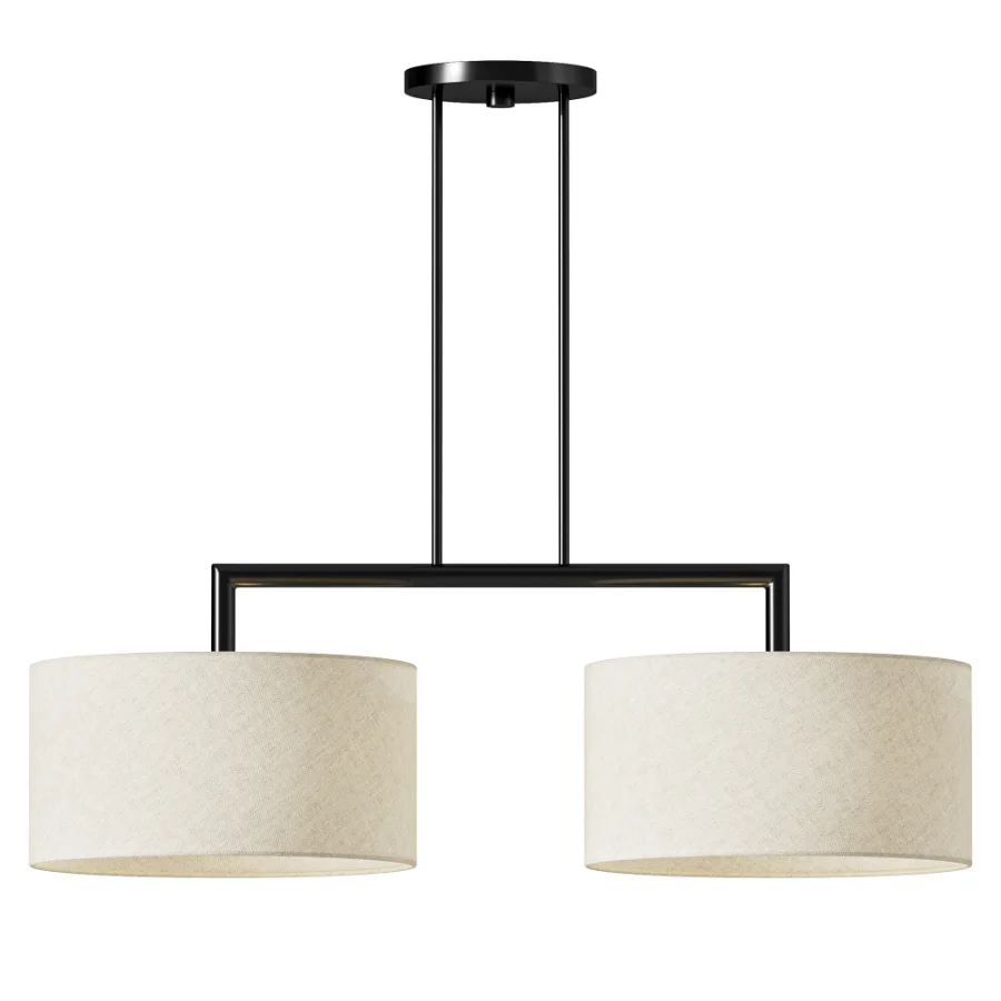 Monroe Brass Fabric Linear Chandelier - Image 1
