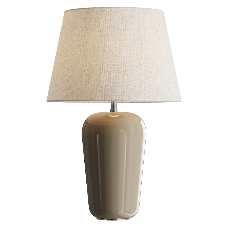 Taupe Crackle Glaze Table Lamp - Image 1
