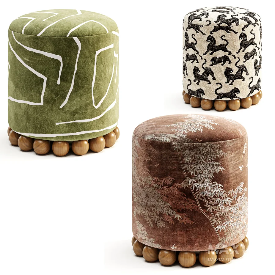 Dex Leopard Performance Jacquard Ottoman - Image 2