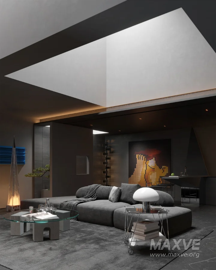Modern Dark Villa Living Room - Image 25