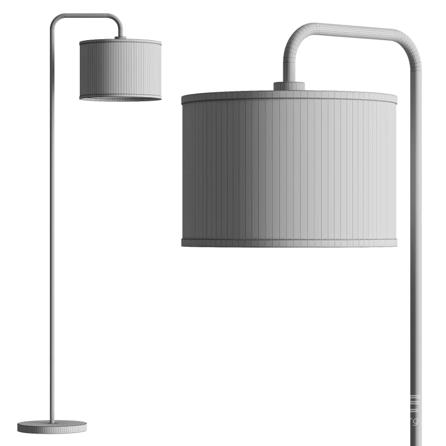 Ellingsworth Gold Fabric Arc Floor Lamp - Image 3