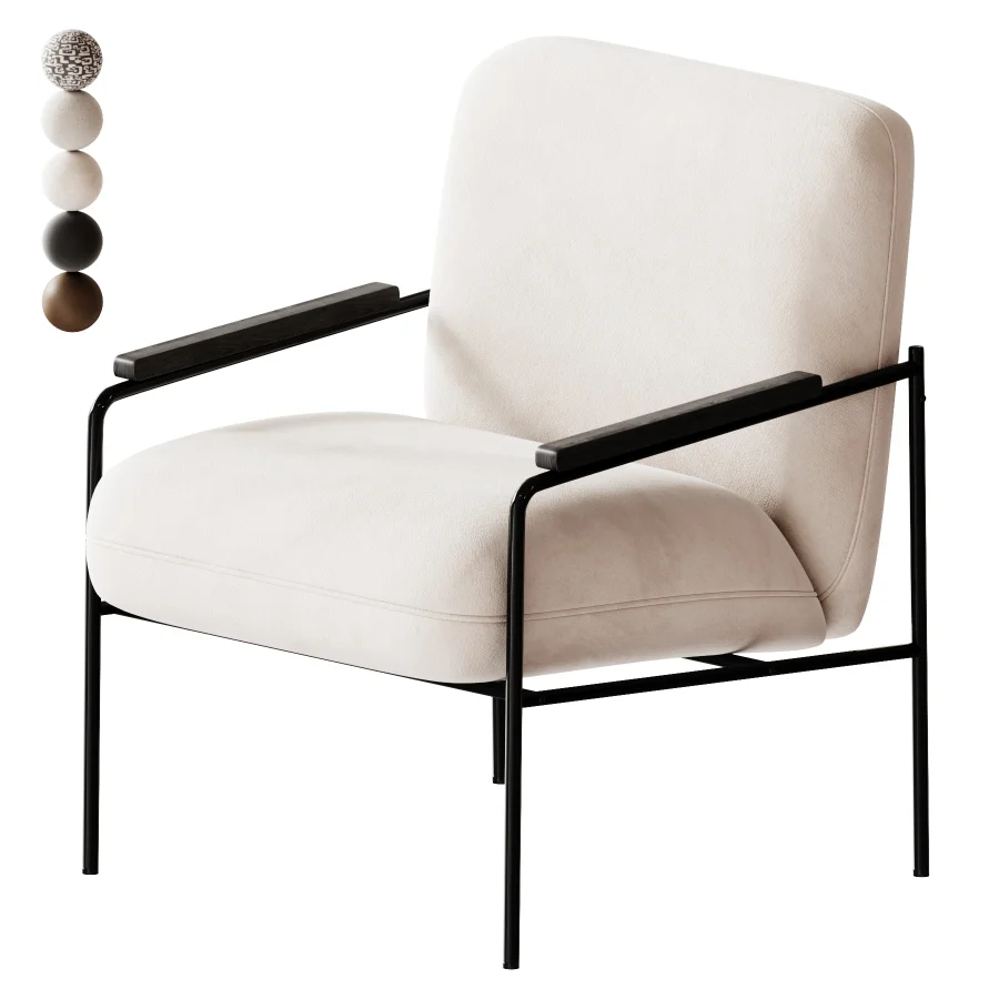 Castel Velour Milk Armchair - Image 1