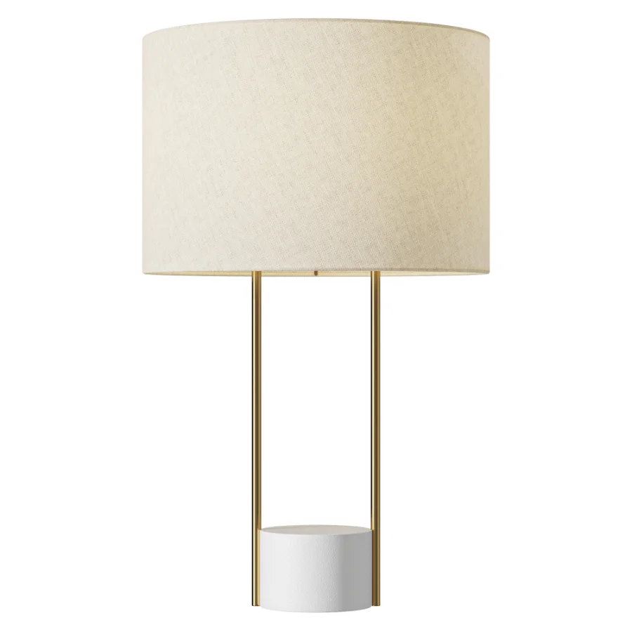 West Elm Industrial Outline Marble Linen Table Lamp - Image 1