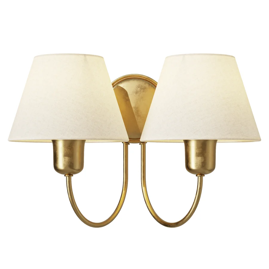 Pottery Barn Holmes Linen Shade Double Sconce - Image 1