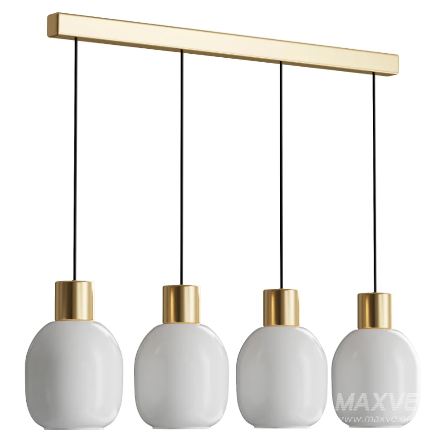 Four Frosted Glass Pendant Lights - Image 2