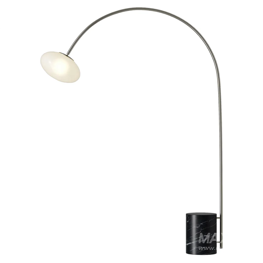 Caleb Marble Floor Lamp in Silver - Image 2