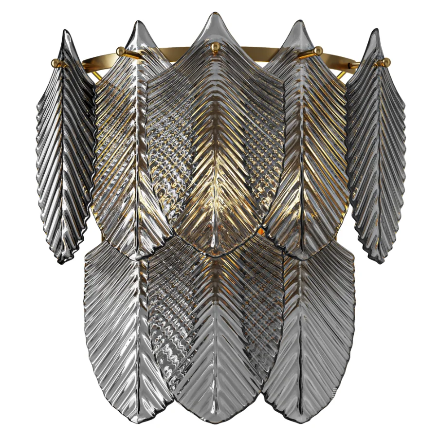 Eichholtz Verbier Brass Smoke Glass Wall Sconce - Image 1
