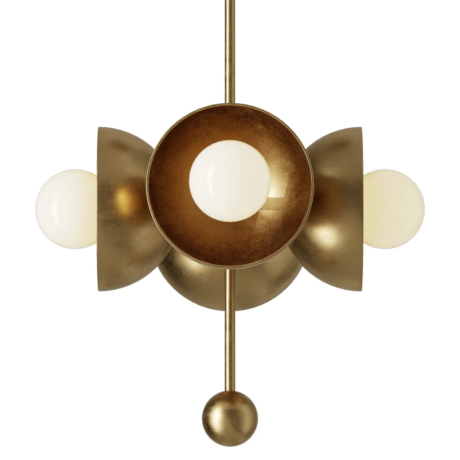 Brass Pendant 4 Milk Glass Globe Lamp - Image 3