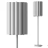 FareDecor Folia Walnut Linen Scalloped Floor Lamp - Thumbnail 3
