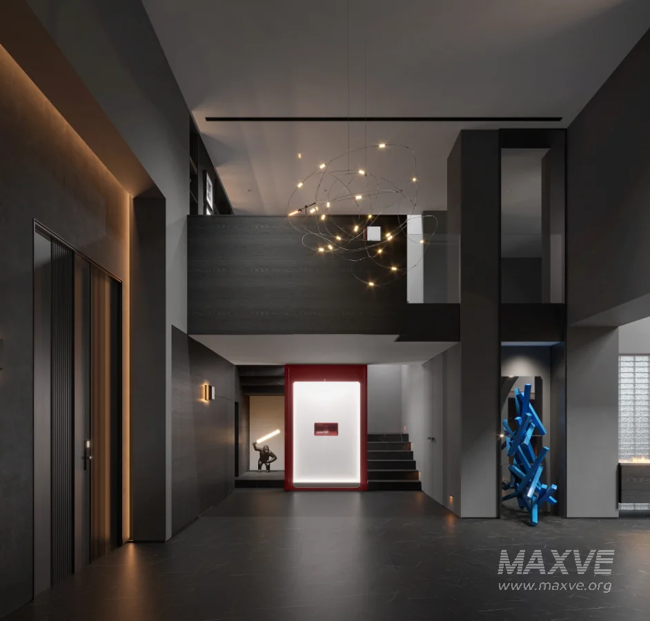 Modern Dark Villa Living Room - Image 9