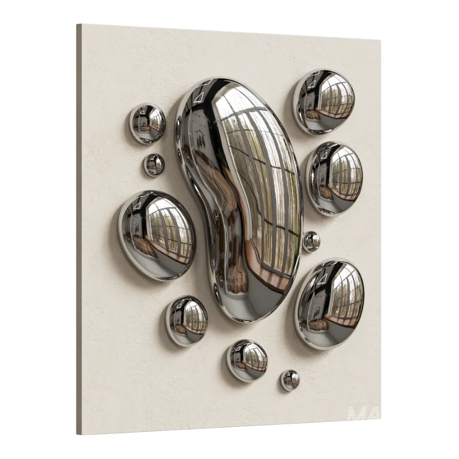 Chrome Bubble Wall Decor 03 - Image 4