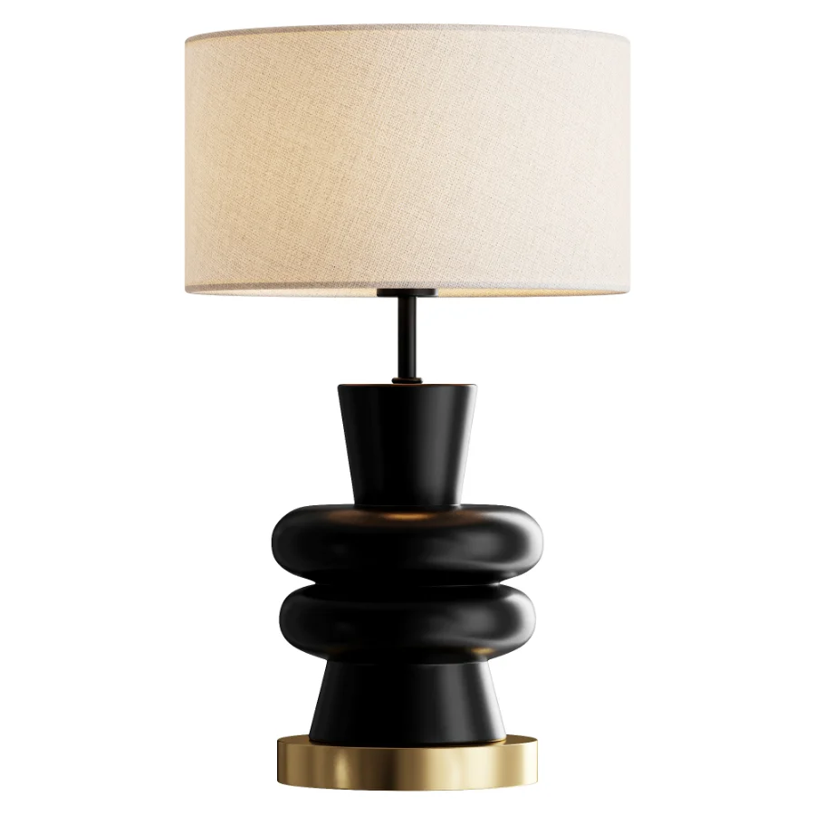 Sculptural Black Table Lamp - Image 1