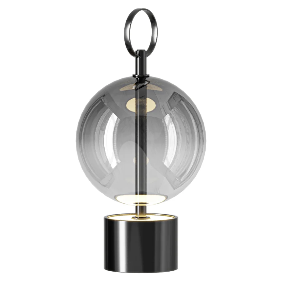 Maytoni Double Moon Black Glass LED Table Lamp - Image 1