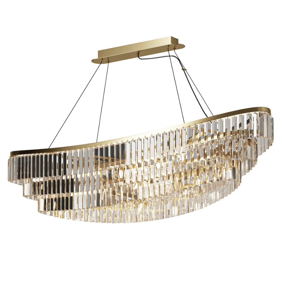 Betu Boat Shaped Linear Crystal Chandelier - Image 2