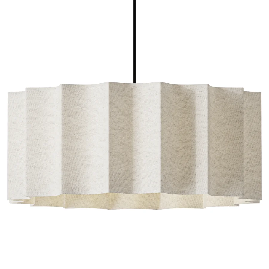 Denise Modern Scallop Linen Pendant Light - Image 1