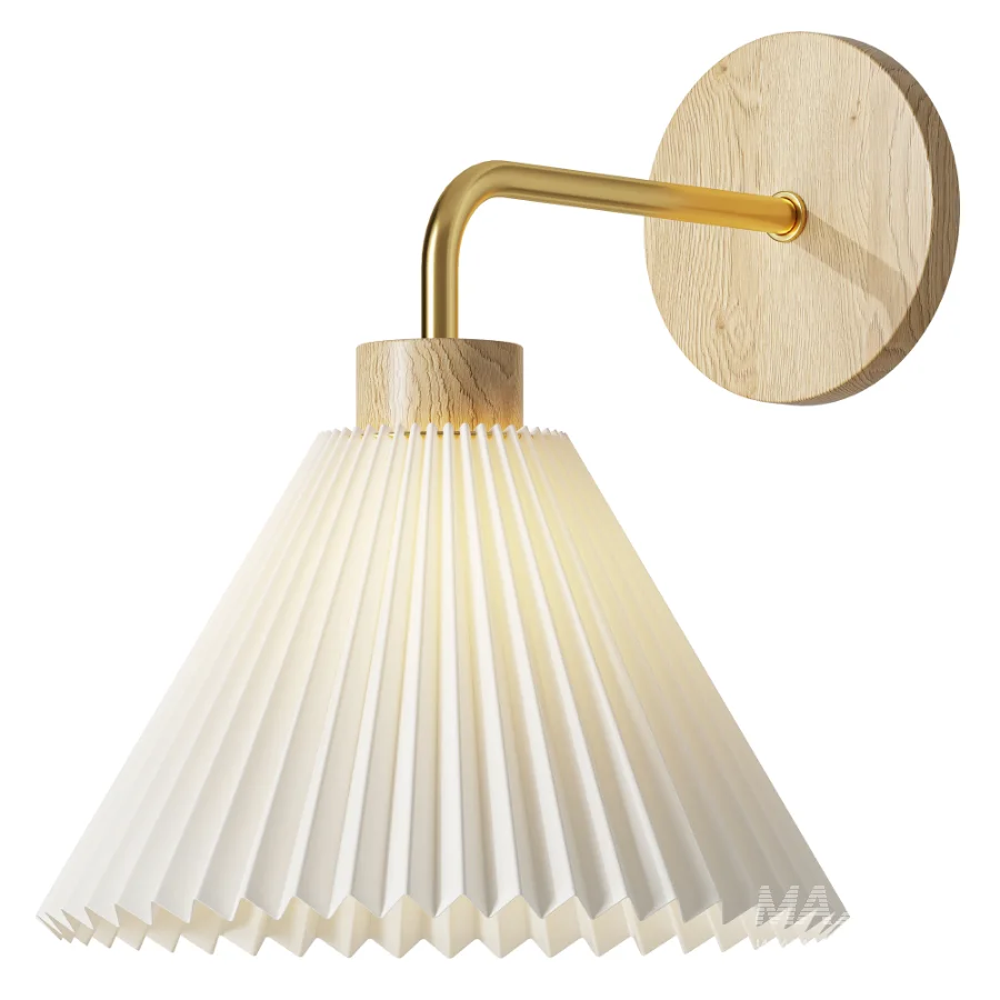 Modern Pleated Umbrella Shade Wall Sconce 1 Light - Image 1