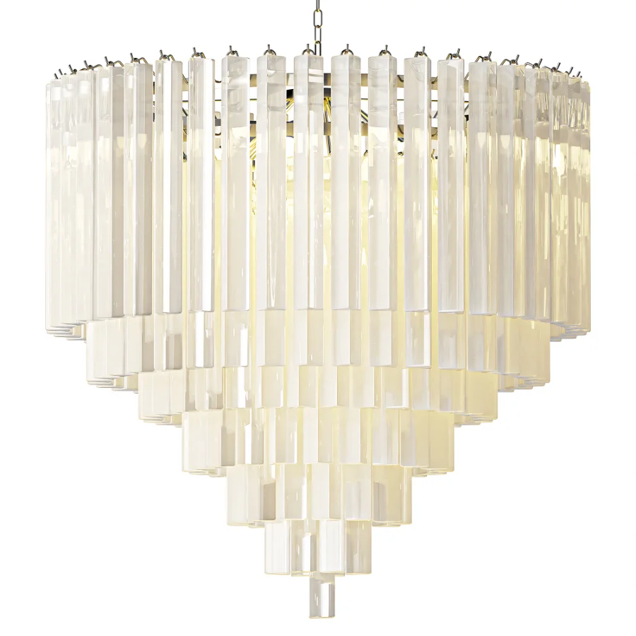 Eichholtz Nova Nickel Frosted Glass Chandelier - Image 2