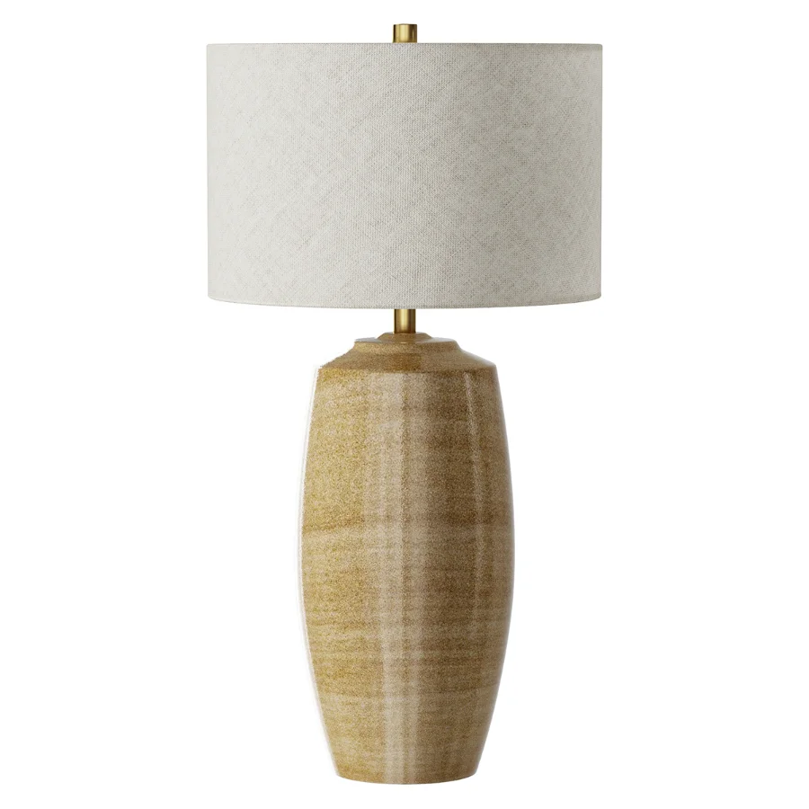 Nine Lighting Ceruna Linen Ceramic Table Lamp - Image 2