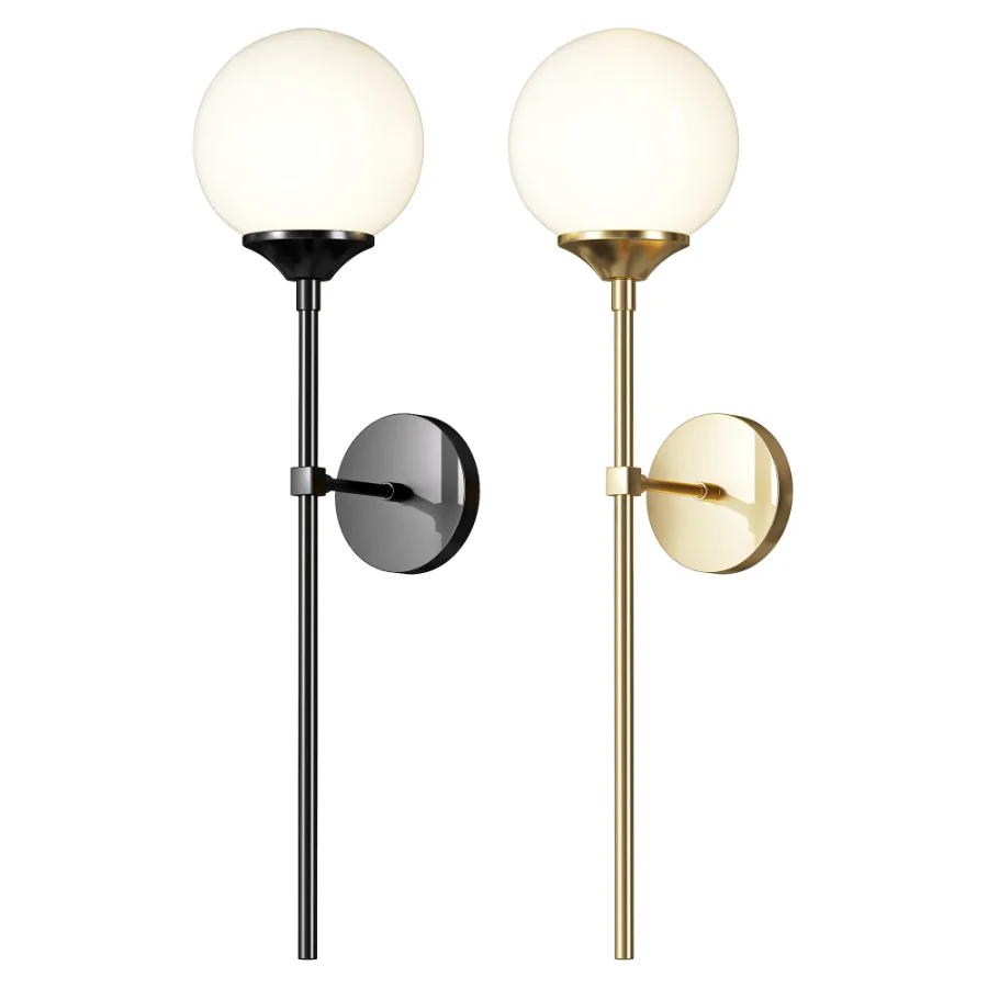 Glass Torch Brass Wall Light - Image 1