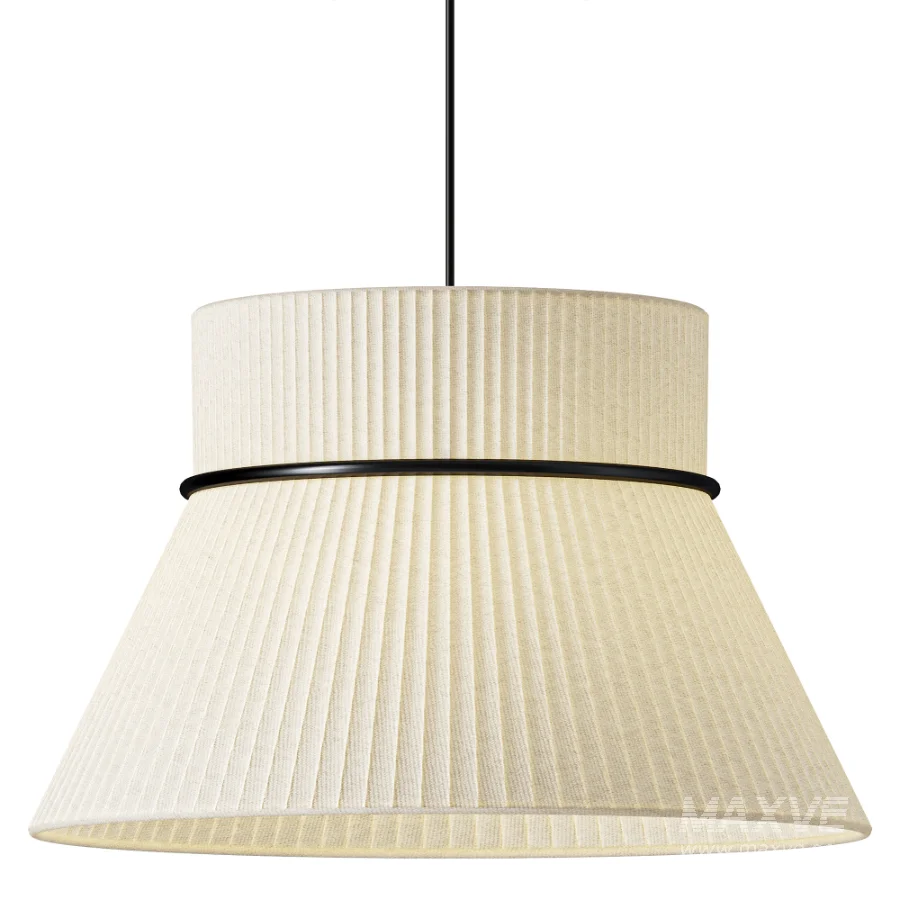 Lustria Suspension Fabric Pleated Cone Chandelier White C - Image 2