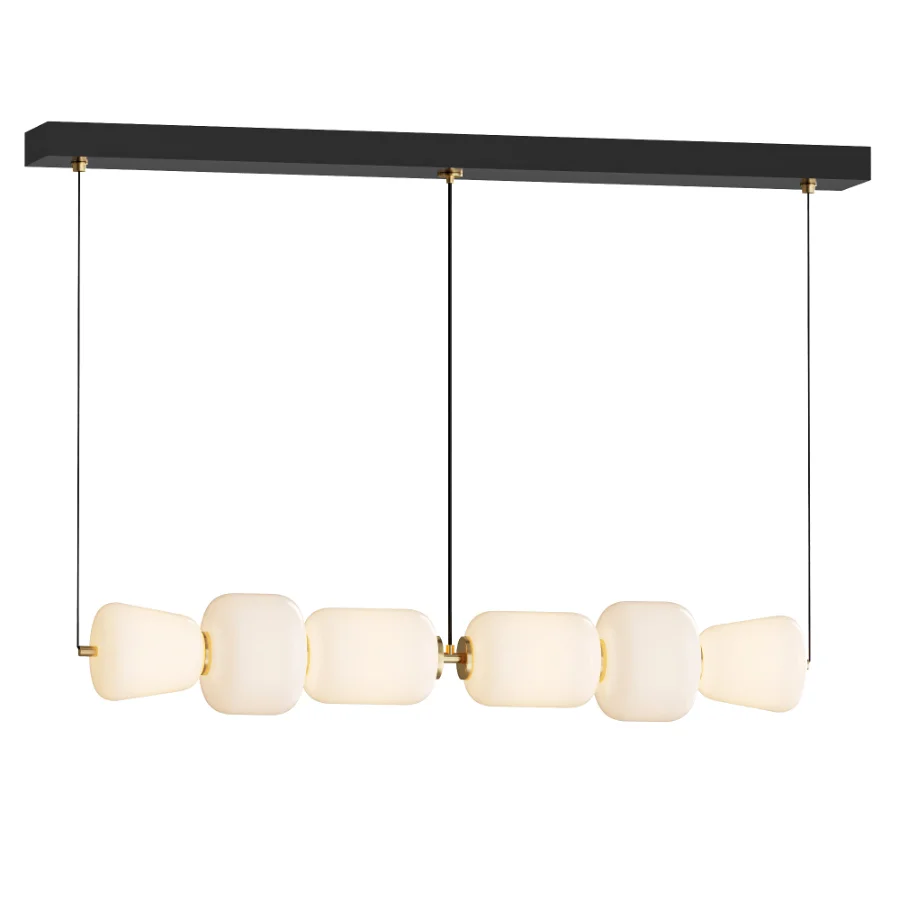 Linkori Marsh Serenity Opal Glass Linear Chandelier - Image 2