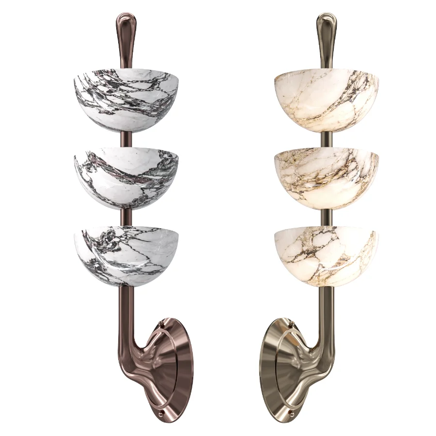 Triple Alabaster Wall Sconce - Image 4