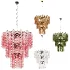 Murano Chandelier Curva Rosa 48 Tubes - Thumbnail 1