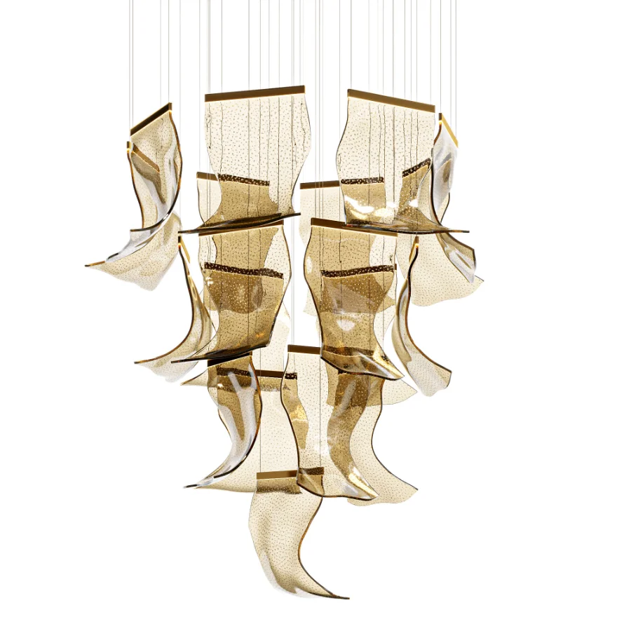 CR ACRYLIC WAVE CHANDELIER - Image 1