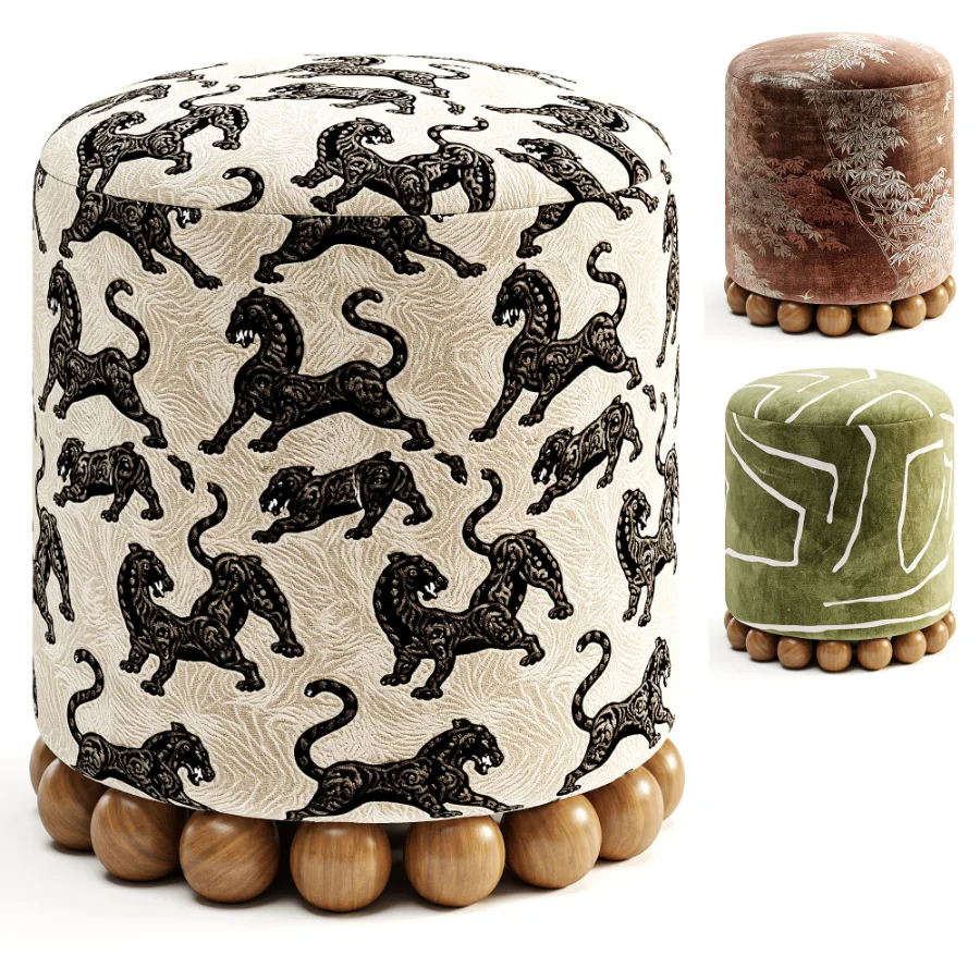 Dex Leopard Performance Jacquard Ottoman - Image 5