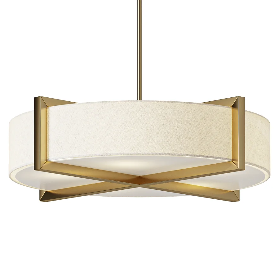 Uttermost Cresson Brass Linen Pendant - Image 1