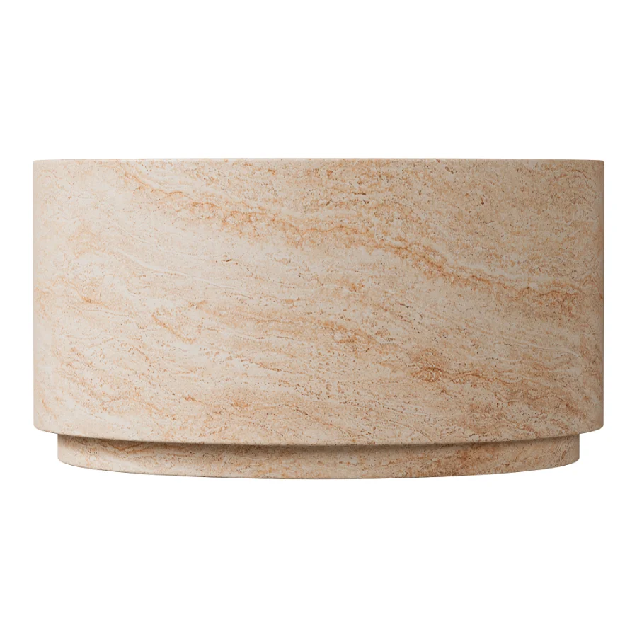 Pisa Round Travertine look Coffee Table – Indoor & Outdoor Table - Image 2