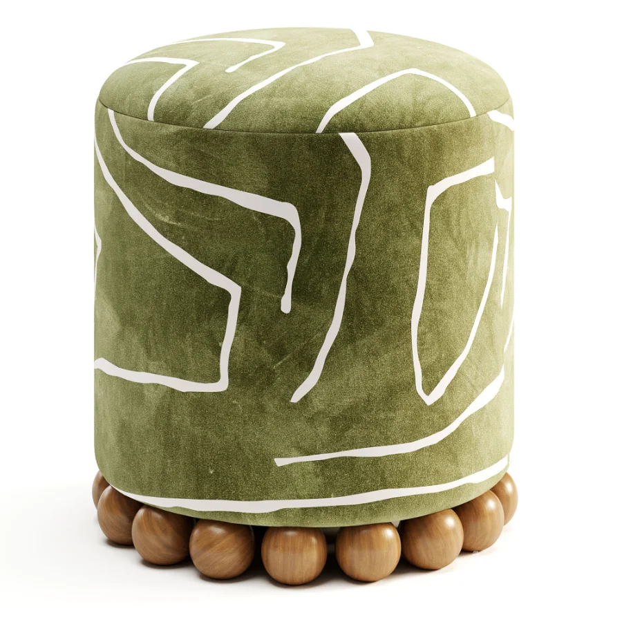 Dex Leopard Performance Jacquard Ottoman - Image 6