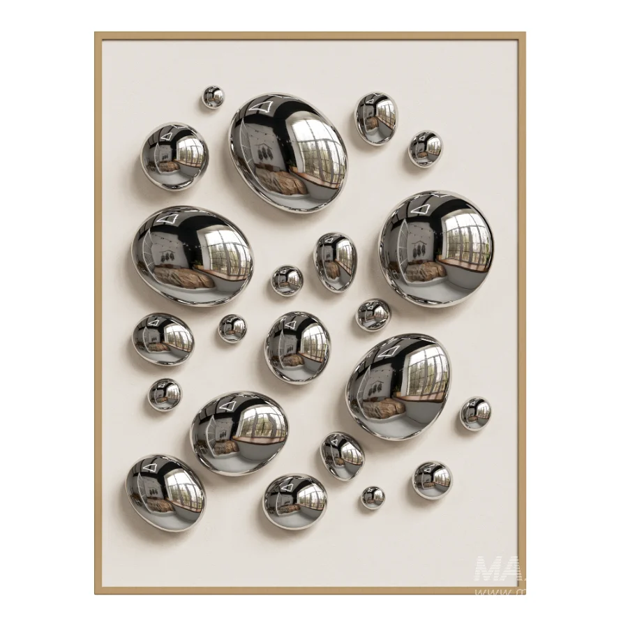 Chrome Bubble Wall Decor - Image 1