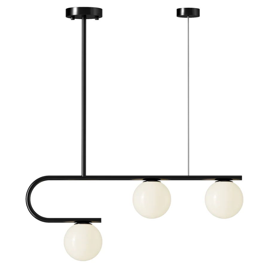 Postmodern Gold Linear Island Pendant Light 3 heads - Image 2