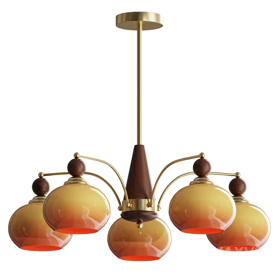 Retro Calliope Chandelier 5 lamps - Image 1