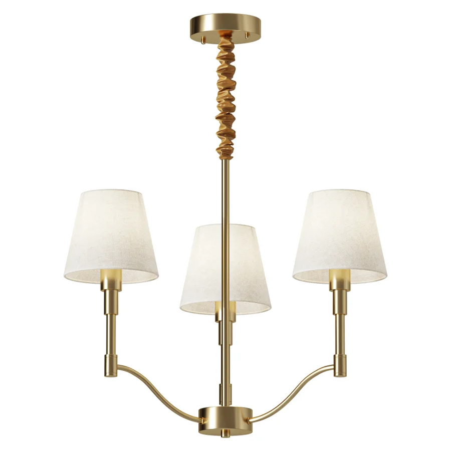 Meridian Mid Century Brass Chandelier 3 heads - Image 1