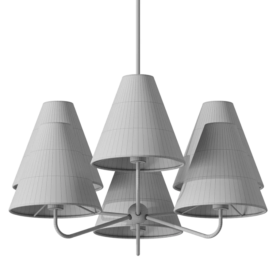 MDRN Austrian Brass Parchment Chandelier 1950s - Image 3