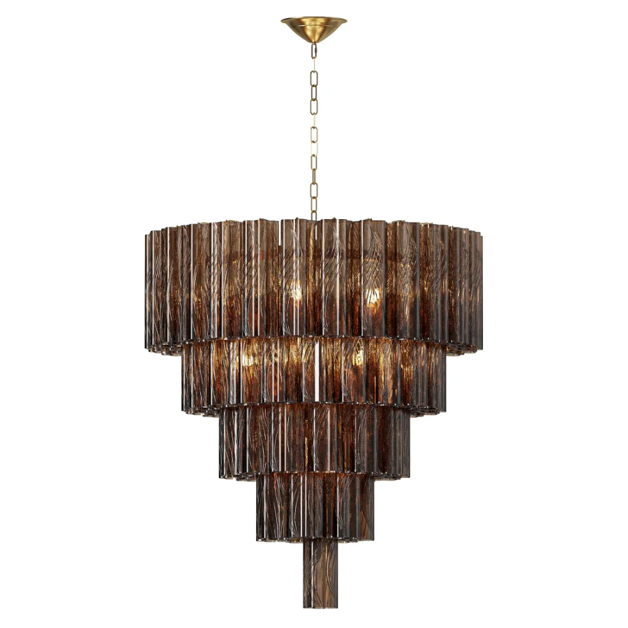 Empire Smokey Quartz Glass Chandelier - Image 2
