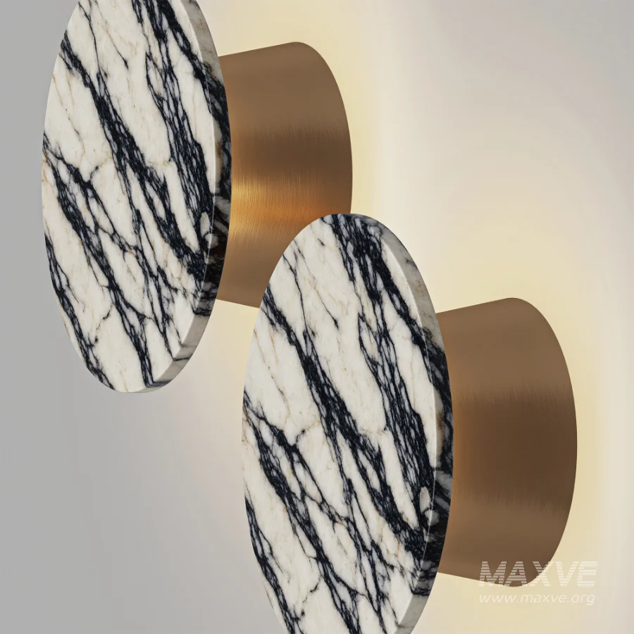 FareDecor Santi Calacatta Viola Marble Brass Wall Light - Image 3