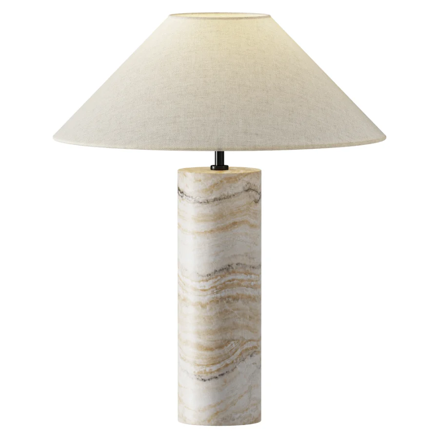 Barola White Onyx Brass Cylinder Table Lamp - Image 1