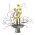 Daffodils Dry Twisted Branch Bouquet - Thumbnail 1