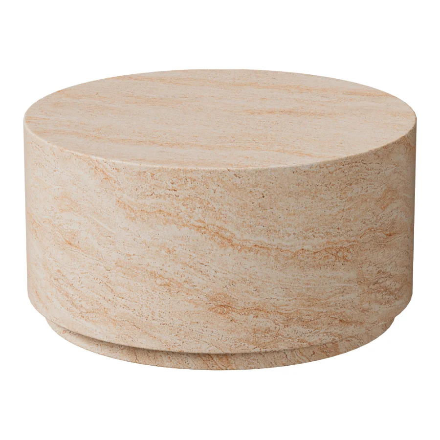 Pisa Round Travertine look Coffee Table – Indoor & Outdoor Table - Image 1