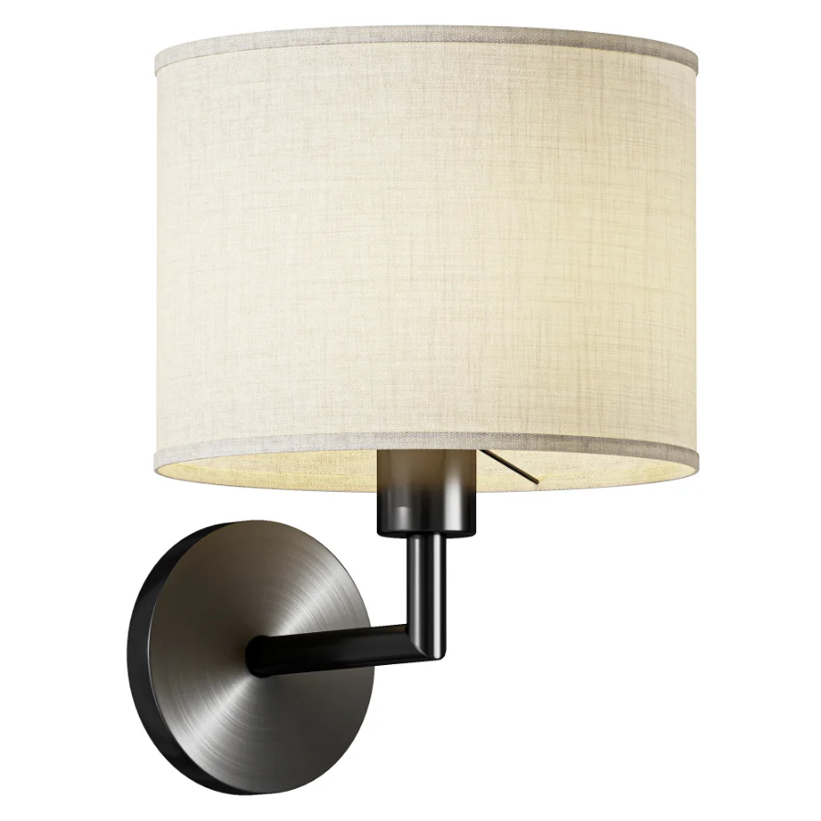 Contemporary Scandinavian Cylinder Fabric Wall Sconce - Image 2